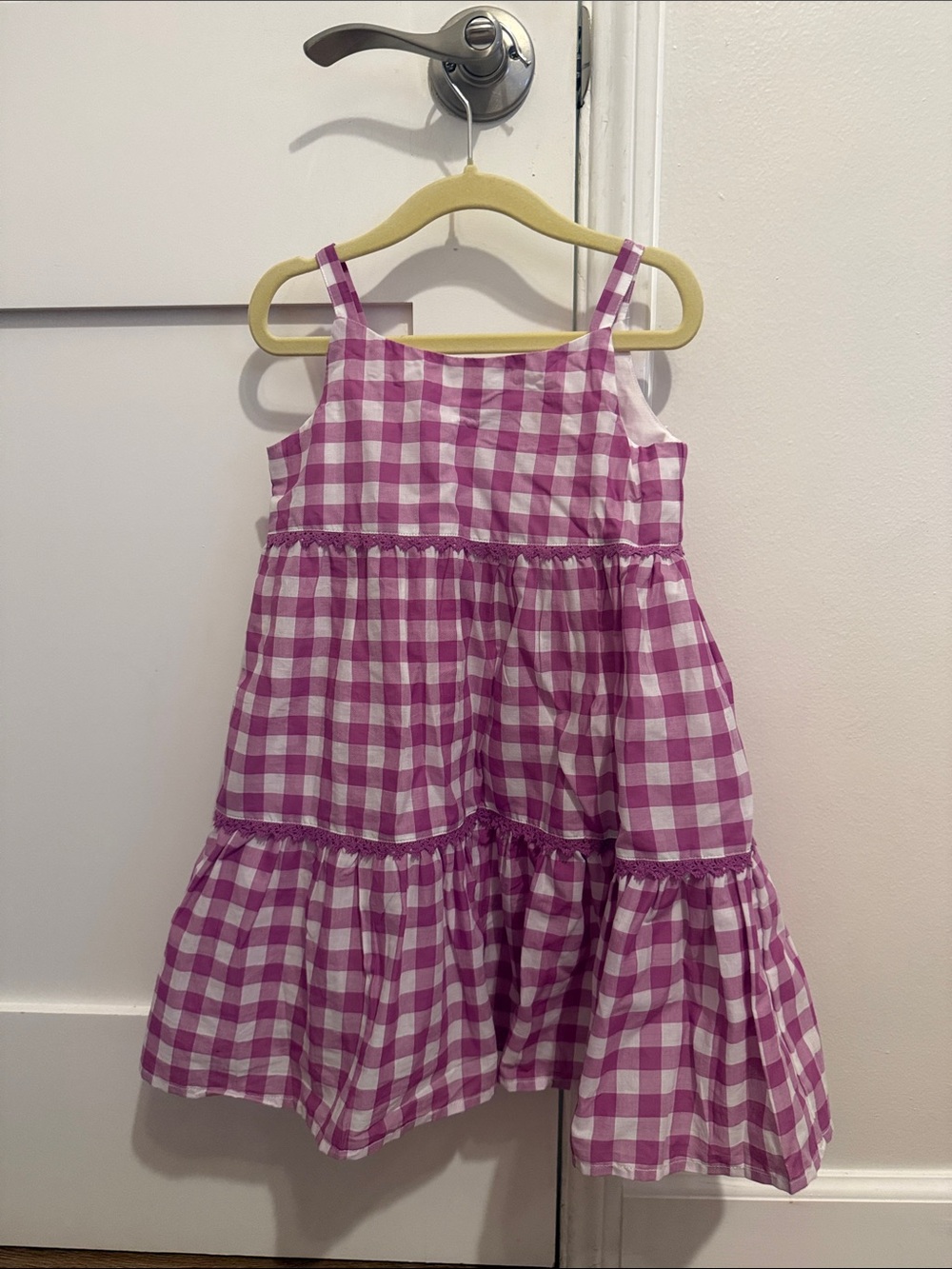 Janie and Jack Pink Gingham Tiered Sundress